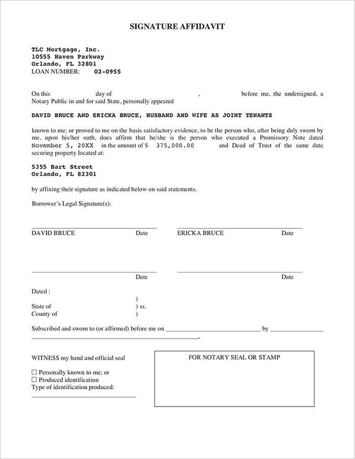 Notary Signing Agent Document FAQ Signature And Name Affidavits NNA